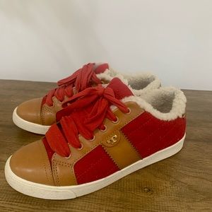 Tory Burch wool shearling lines sneakers